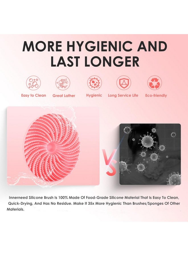 Innerneed Food-Grade Silicone Body Scrubber Bath Shower Cleansing Brush, Gentle Exfoliating And Massaging, Nice Foaming, Last Longer (Pink) - Image 5