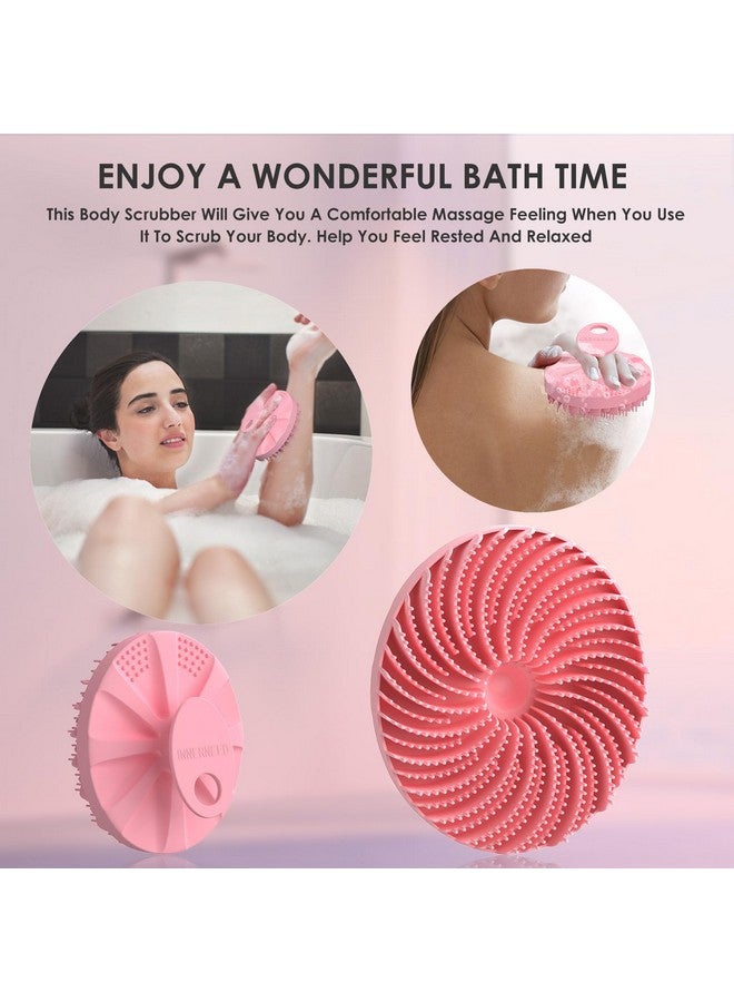 Innerneed Food-Grade Silicone Body Scrubber Bath Shower Cleansing Brush, Gentle Exfoliating And Massaging, Nice Foaming, Last Longer (Pink) - Image 3