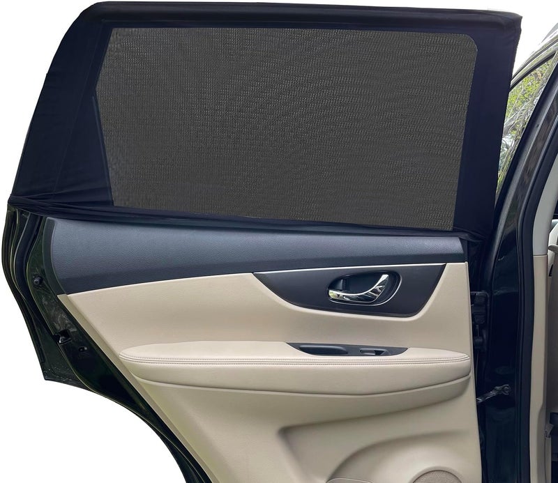 Beicarin Car Window Shades for Baby - 2 Pack Sun Shade Blocker, Breathable Mesh Rear Side Window Shade Sunshade for SUV, UV Protection for Baby Family Pet, Mosquito Bug Net Window Screens for Camping - Image 1