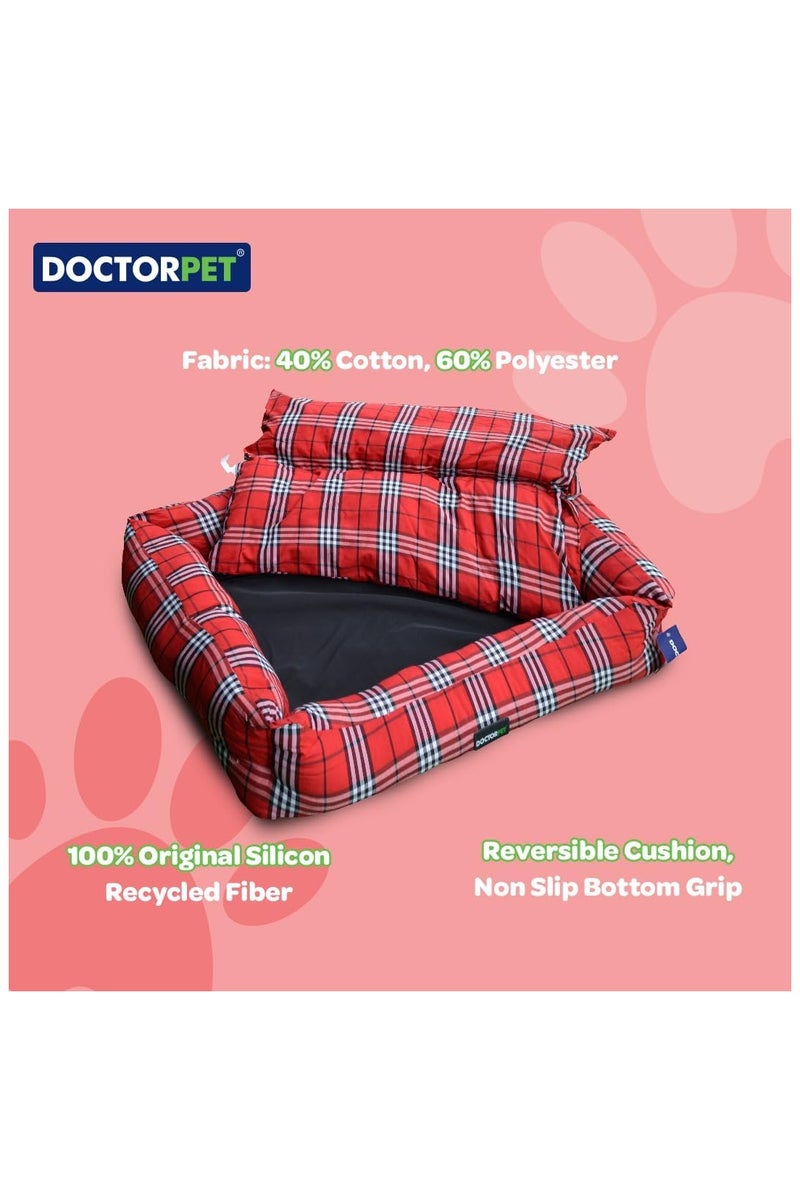 DOCTERPET سرير الحيوانات الأليفة المستطيل من دكتور بيت - كبير جداً - 110x80x22 سم - قماش مقاوم للماء مع وسادة قابلة للعكس وقاعدة غير قابلة للانزلاق - مثالي للكلاب الكبيرة والاستخدام الخارجي - Image 5