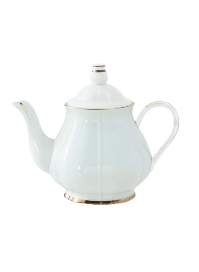 Bien Servi Elegant Design High Quality Tea Pot White and Gold 15.5 x 15 x 20 cm TP214