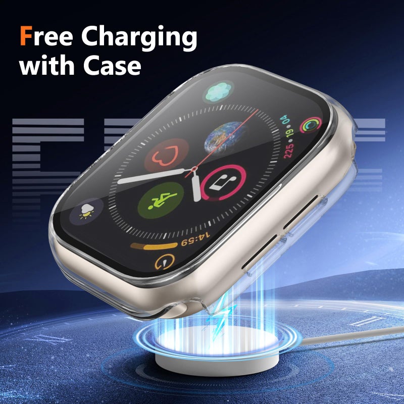 Charlam 3 Pack Charlam Compatible with Apple Watch Case 38mm, Full Coverage Bumper Protective Case Scratch Resistant Cover with Screen Protector for iWatch Series 3/2/1, Black, Clear, Starlight - Image 5