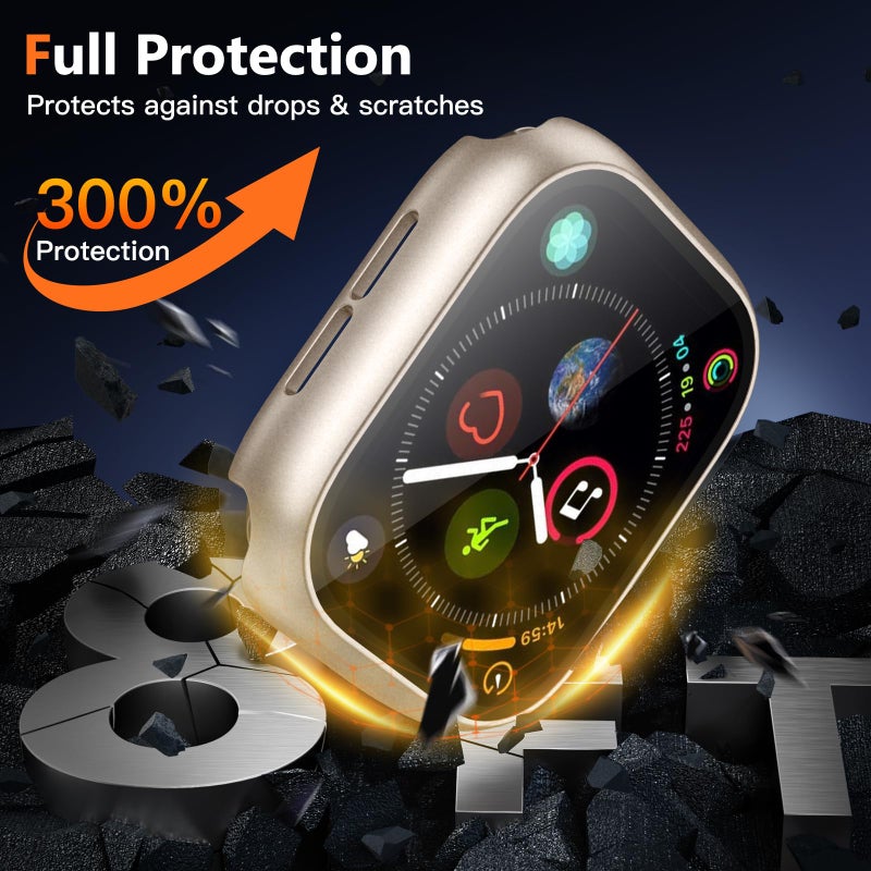 Charlam 3 Pack Charlam Compatible with Apple Watch Case 38mm, Full Coverage Bumper Protective Case Scratch Resistant Cover with Screen Protector for iWatch Series 3/2/1, Black, Clear, Starlight - Image 2