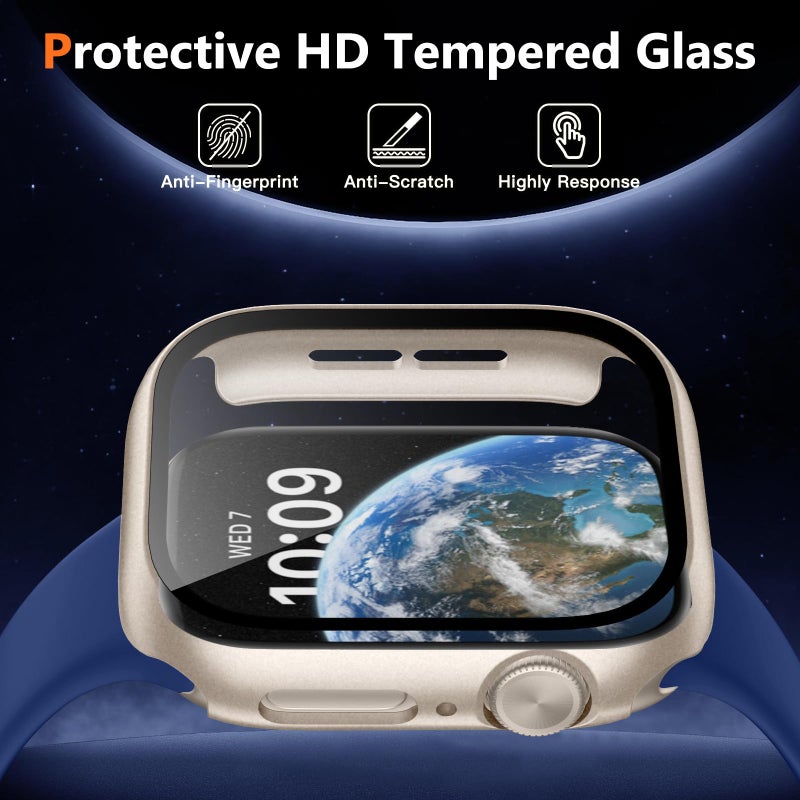 Charlam 3 Pack Charlam Compatible with Apple Watch Case 38mm, Full Coverage Bumper Protective Case Scratch Resistant Cover with Screen Protector for iWatch Series 3/2/1, Black, Clear, Starlight - Image 4