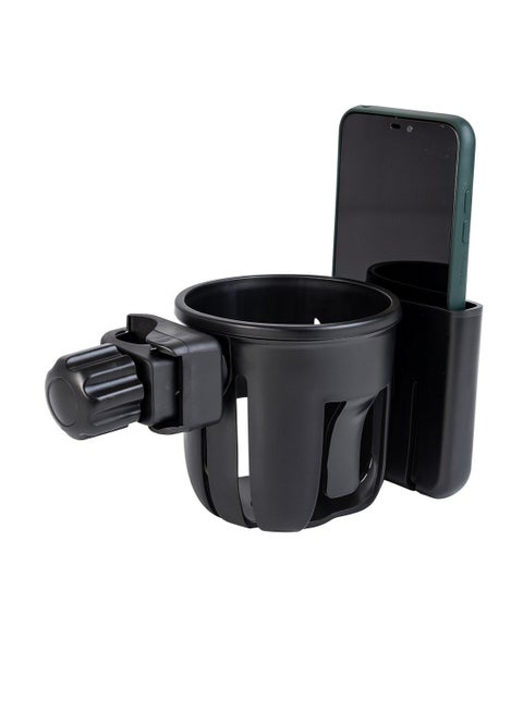 2 in 1 Cup and Phone Holder for Bicycle, Scooter and Treadmill with 360 Degree Rotation, Strong Durable Material, Easy Installation for Daily Use