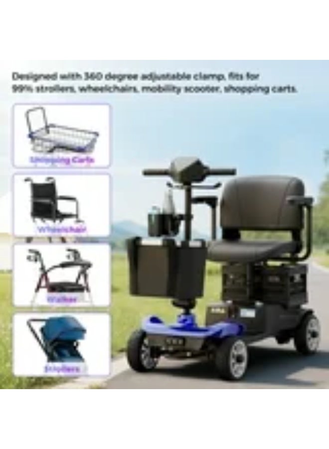 حامل كوب وموبايل 2 في 1 للدراجة والسكوتر وجهاز المشي يدور 360 درجة خامة قوية سهل الفك والتركيب للمشاوير والجري والاستخدام اليومي - Image 4