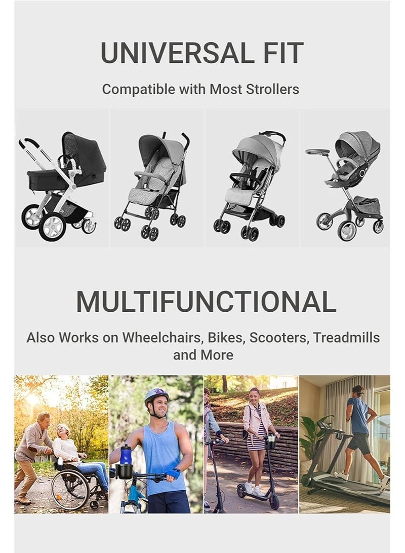 حامل كوب وموبايل 2 في 1 للدراجة والسكوتر وجهاز المشي يدور 360 درجة خامة قوية سهل الفك والتركيب للمشاوير والجري والاستخدام اليومي - Image 3