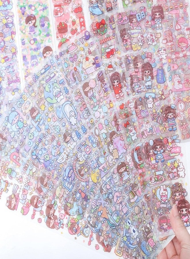 AROSHNAY Kawaii Cartoon Theme Washi Stickers – 20 PET Sheets of Cute Japanese Style Girls Stickers – Self-Adhesive, Waterproof Aesthetic Stickers for Kids, Scrapbooking, DIY Projects - Image 4