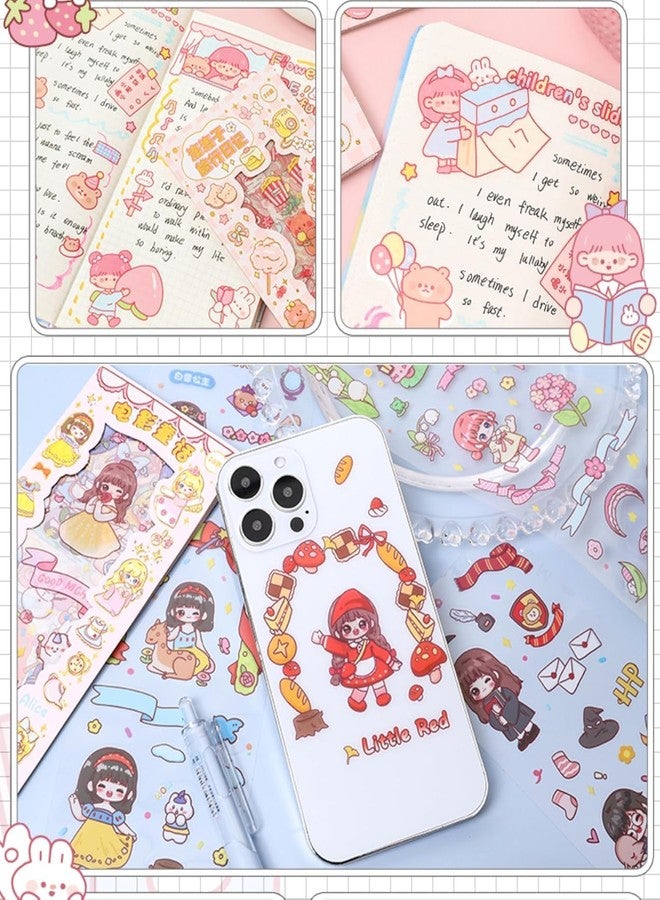 AROSHNAY Kawaii Cartoon Theme Washi Stickers – 20 PET Sheets of Cute Japanese Style Girls Stickers – Self-Adhesive, Waterproof Aesthetic Stickers for Kids, Scrapbooking, DIY Projects - Image 2