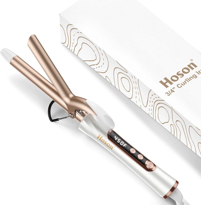 34 Inch Curling Iron for Short Hair Dual Voltage Hair Curling Iron Ceramic Professiona Curling Wand TourmalineChampagne Gold