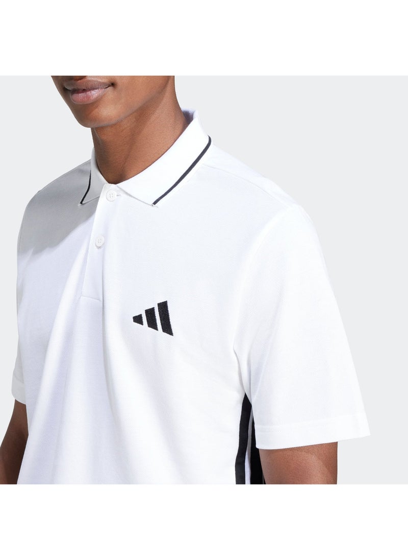 Adidas Essentials Three Stripes Pique Polo Shirt - Image 4