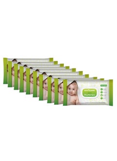 Bodyguard Aloe Vera Based Natural Baby Wet Wipes With Lid For Babies Combo Pack - Combo Of 10 X 72 Pieces  - Image 1