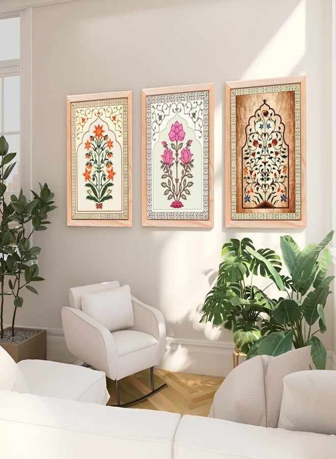 DecorVilla لوحة جدارية مؤطرة بتصميم مادوباني من ديكور فيلا™ - مطبوعات فنية جدارية لغرفة المعيشة وغرفة النوم والمكتب وديكور المنزل (10.5 × 13.5 بوصة) (DVWFC0051) - Image 5