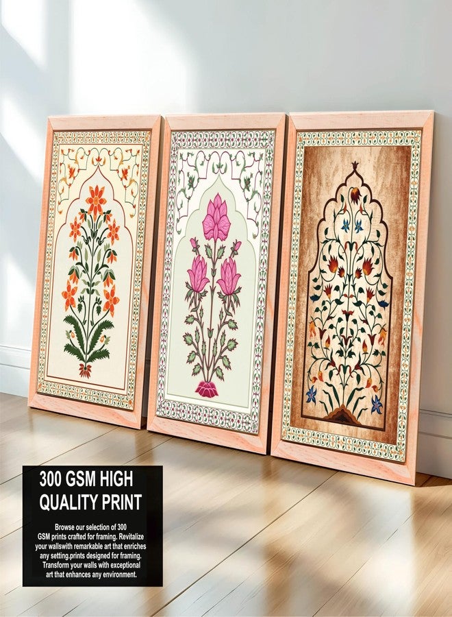 DecorVilla لوحة جدارية مؤطرة بتصميم مادوباني من ديكور فيلا™ - مطبوعات فنية جدارية لغرفة المعيشة وغرفة النوم والمكتب وديكور المنزل (10.5 × 13.5 بوصة) (DVWFC0051) - Image 3