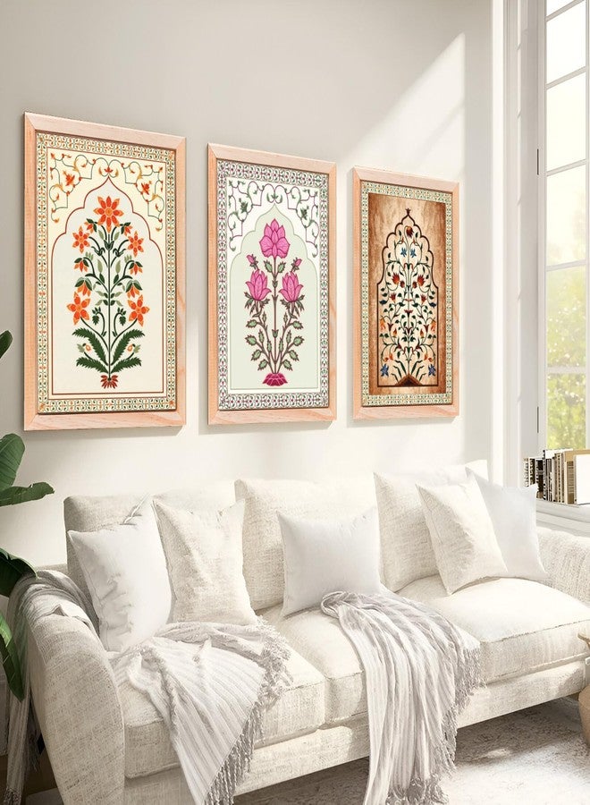 DecorVilla لوحة جدارية مؤطرة بتصميم مادوباني من ديكور فيلا™ - مطبوعات فنية جدارية لغرفة المعيشة وغرفة النوم والمكتب وديكور المنزل (10.5 × 13.5 بوصة) (DVWFC0051) - Image 1