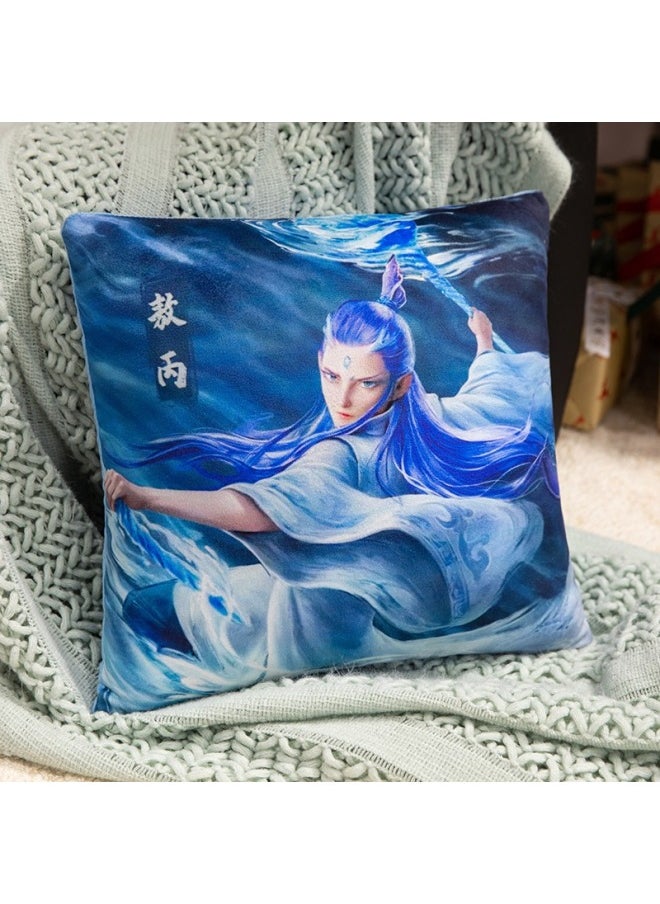 Ne Zha 2 Pillow Ao Bing Magic Child Sea Dragon King Ao Guang Ao Leap Living Room Sofa Pillow Bedroom Bedside Cushion-Color:Acrylic Pillow-square 38cm-Height:-cm  - Image 1