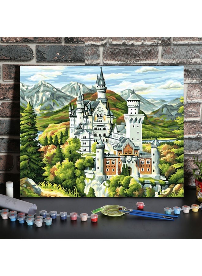 NIBEMINENT Castle Pattern DIY Canvas Oil Painting Kit Multicolour 12x16inch - Image 2
