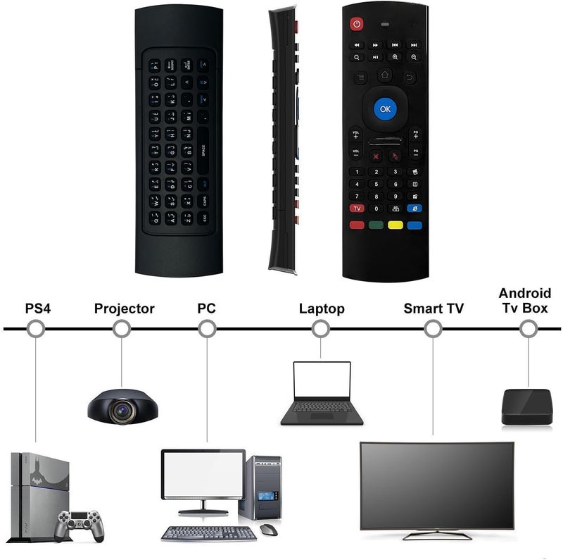 Carefully selected solid material Arabic MX3 Air Fly Mouse Wireless Google Assistant Keyboard 2.4G Wireless Remote Control MXIII Fly Air Mouse For Android TV Box PC Repeated assemble detach compatible - Image 3