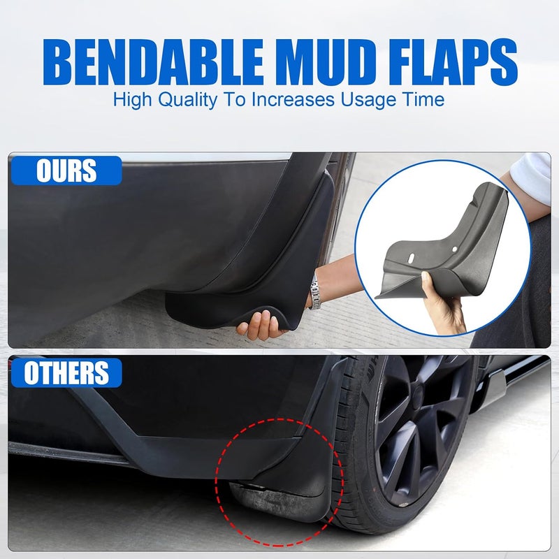 BEEGROW 22-23 Tesla Model X mud Flaps - Image 2