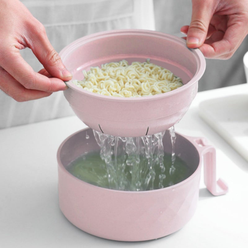 Layron Ramen Cooker Ramen Bowl Set with Chopsticks Microwave Noodle Bowl College Dorm Room Essentials for Girls for Boys Apartment Essentials (pink) - Image 5