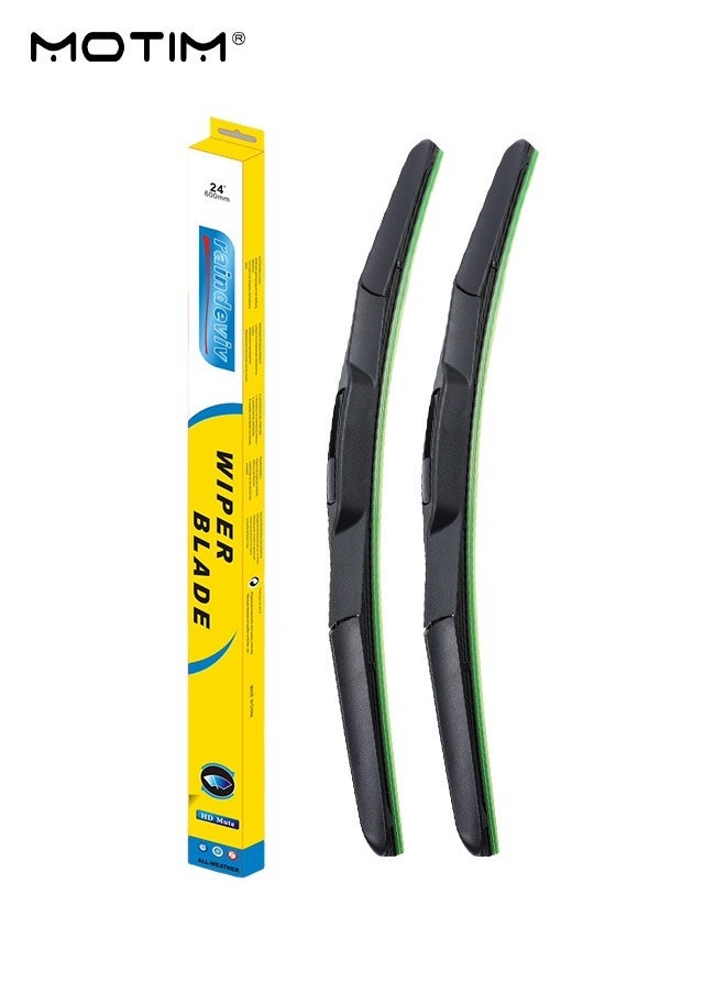 Motim 2 Pcs Car Wiper Blades, 22 Inch 550 mm Rainforce Wiper for Windscreen, Anti Corrosion, All Season Universal  - Image 1
