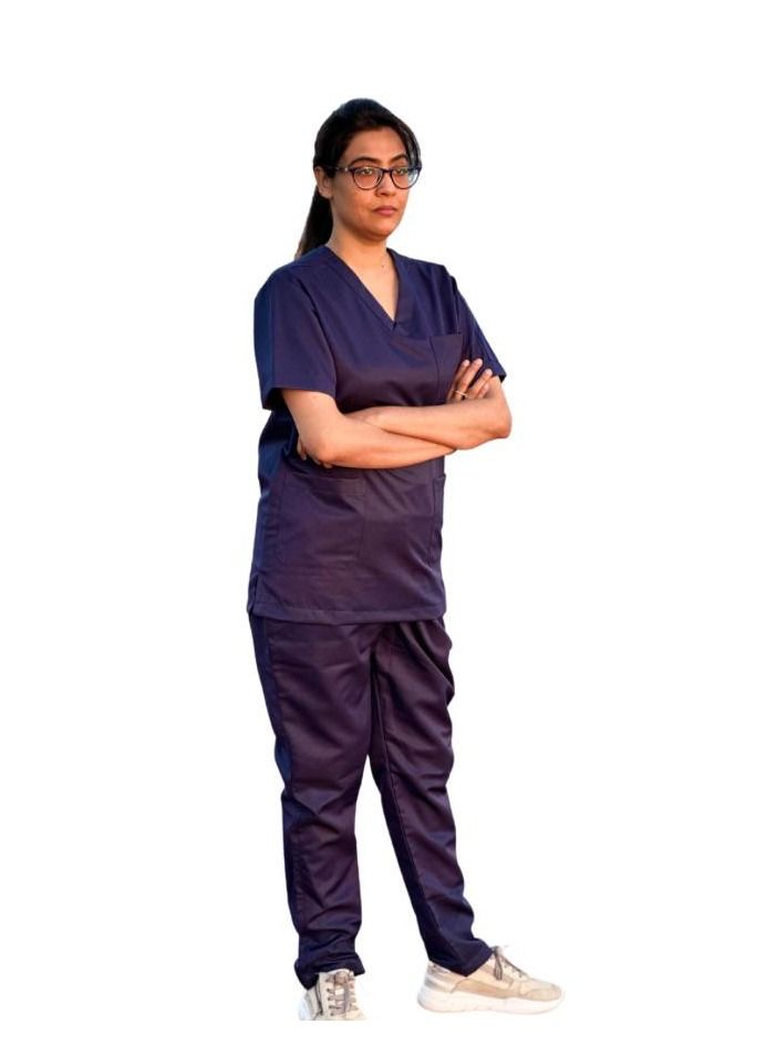 Just Needles Medical Scrub Suit Set Unisex Top And Pants  - Image 1