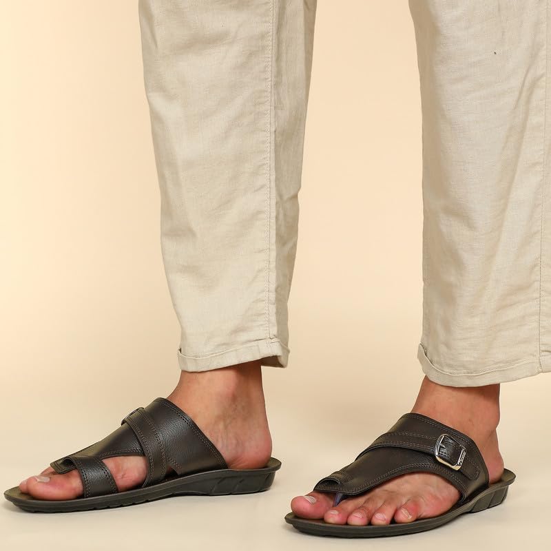 PARAGON PUK2231G Stylish Slippers for Men | Comfortable, Breathable & Durable Sandals with Soft Cushioned Footbed | Easy Wear Slip On | Easily Washable | Ideal for Outdoor Use Brown - Image 4
