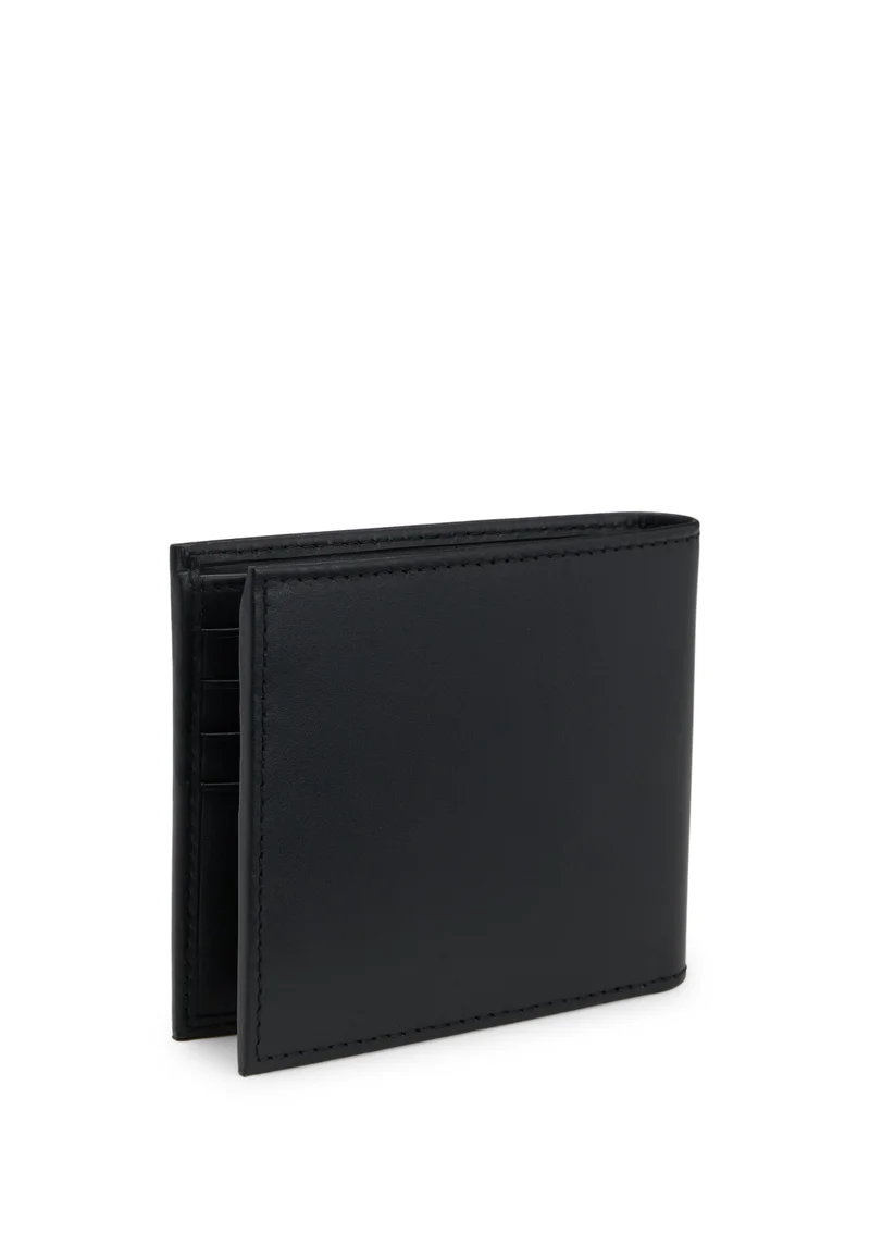 بوس Leather wallet with logo lettering