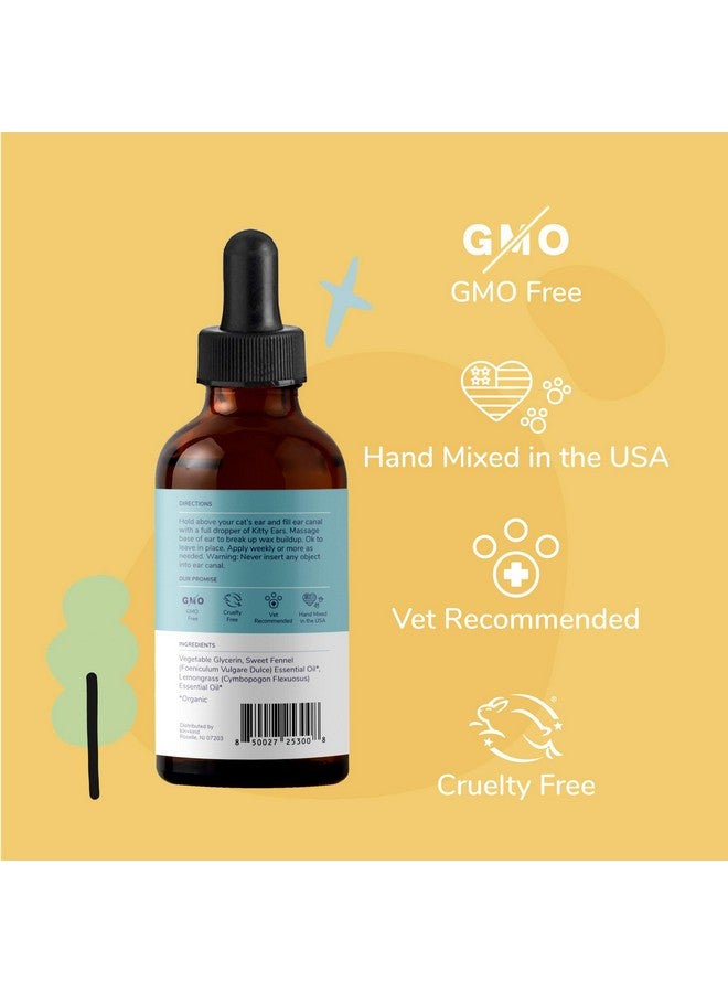 kin+kind Cat Ear Cleaner - Cat Ear Drops, Vet Ear Solution, Eliminates Wax, Odor and Itchy Irritation, Cat Ear Cleaner Solution, Natural in-Home Pet Grooming - Made in USA - Image 3