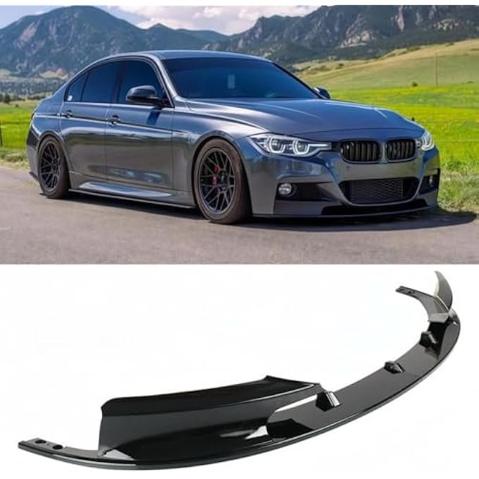 Oasiland Front Lip Splitter Compatible with 2012-2018 F30 F31 Base 3 Series (M Tech/M Sport Only), Glossy Black Bumper Air Dam Spoiler Lower Chin 2Pcs Fits for Sedan, Protection Body Part - Image 1