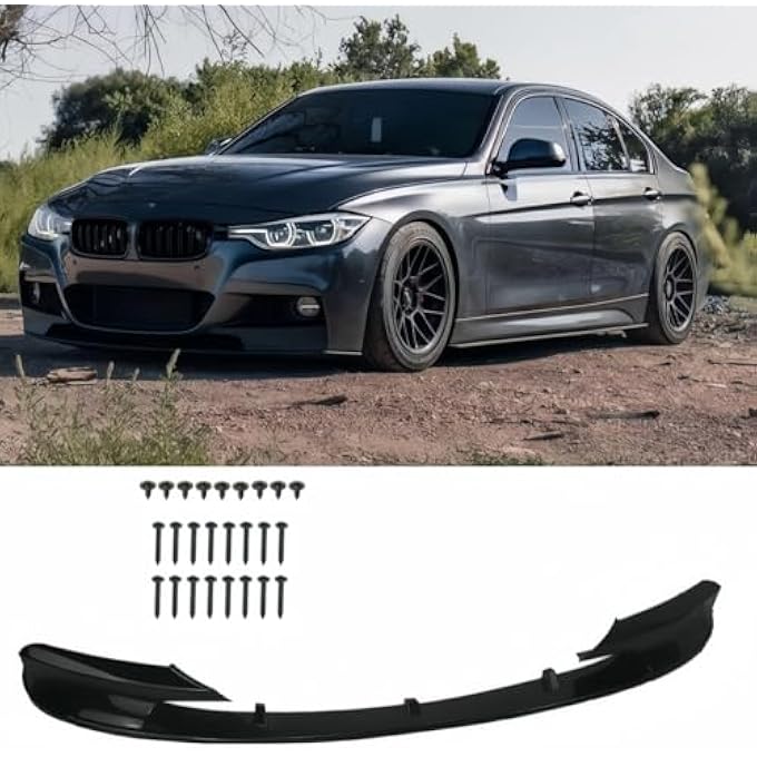 Oasiland Front Lip Splitter Compatible with 2012-2018 F30 F31 Base 3 Series (M Tech/M Sport Only), Glossy Black Bumper Air Dam Spoiler Lower Chin 2Pcs Fits for Sedan, Protection Body Part - Image 5