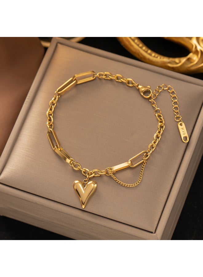No Fading New Titanium Steel Bracelet Women's Versatile Style Bracelet Fashion Bracelet elry Girls High Sense