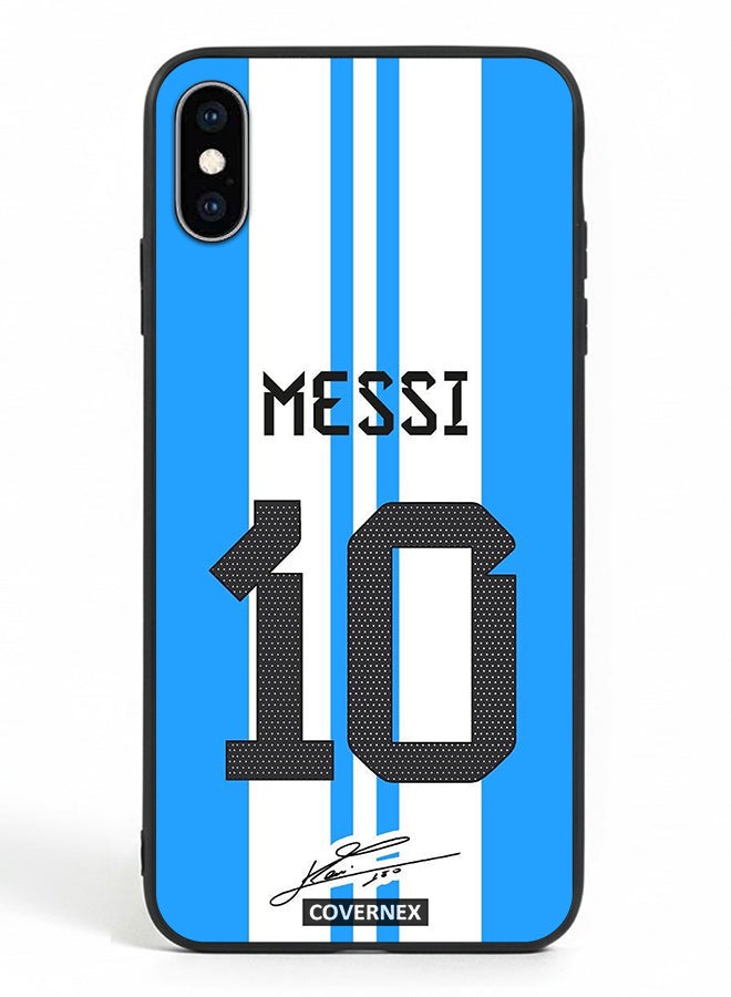 Covernex Apple iPhone X Protective Case Cover Printed Featuring Lionel Messi National Team Jersy Design with Signature - Image 2