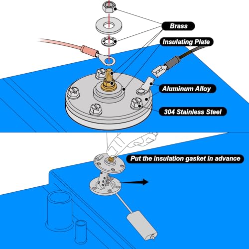 CLLOMAGY Marine Fuel Sending Unit,Boat Fuel Tank Sending Unit for Marine 6-12 Inch Depth RV Car Truck Tanks 33-240ohms Gas Water Level Gauge Sender - Image 4