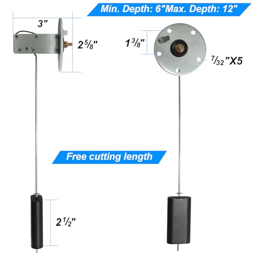 CLLOMAGY Marine Fuel Sending Unit,Boat Fuel Tank Sending Unit for Marine 6-12 Inch Depth RV Car Truck Tanks 33-240ohms Gas Water Level Gauge Sender - Image 3
