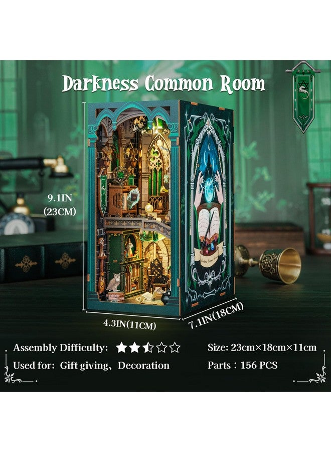 CUTEBEE Book Nook Kit - DIY Miniature House Dollhouse Kit for Adult and Teens, Booknook Bookshelf Decor Alley Model Build with LED Light, Gifts for Family and Friends (Darkness Common Room) - Image 3