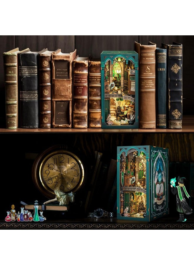 CUTEBEE Book Nook Kit - DIY Miniature House Dollhouse Kit for Adult and Teens, Booknook Bookshelf Decor Alley Model Build with LED Light, Gifts for Family and Friends (Darkness Common Room) - Image 4