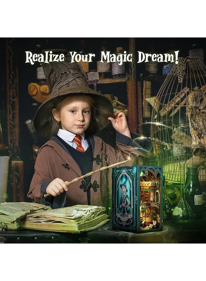 CUTEBEE Book Nook Kit - DIY Miniature House Dollhouse Kit for Adult and Teens, Booknook Bookshelf Decor Alley Model Build with LED Light, Gifts for Family and Friends (Darkness Common Room) - Image 5