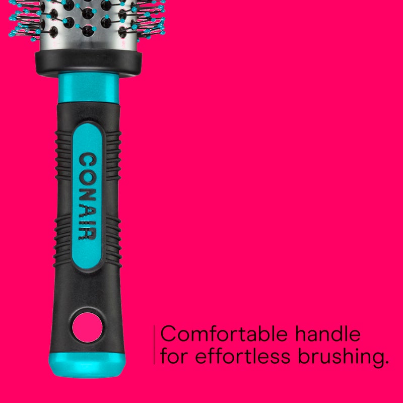 Conair Grip & Style Round Brush, Nylon Bristle Hair Brush for Blowout Styling, For Medium to Long Lengths, Ideal for Curly Hair - Image 4