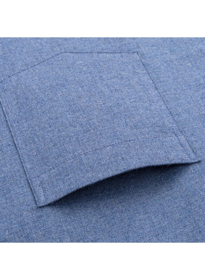 Firs Men's Long Sleeve Shirt, Business Casual, For Young And Middle-aged, All Cotton Solid Color Shirt For Men, Blue, Size 40 - Image 4