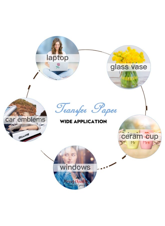 FDTY Transfer Tape for Vinyl - 12" x 16 Feet W/Blue Alignment Grid Medium Tack Clear Vinyl Transfer Tape for Cricut Cameo Self Adhesive Vinyl - Image 4