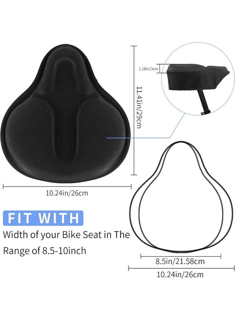 TerraLUX Wide Gel Bike Seat Cushion, Extra Soft Foam & Gel Padded Saddle Cover with Non-Slip Drawstring, Universal Comfort Seat for Spin Stationary Cruiser Indoor Cycling Bikes – 11.4 x 10.2 x 2.8 inches - Image 5