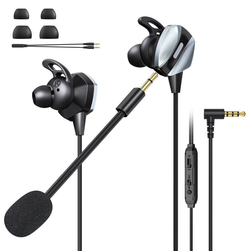 VersionTECH. Wired Gaming Earbuds with Mic, in-Ear Gaming Earphones with Dual Audio Drivers, in-Line Controls, HiFi Noise Cancelling Headphones for PC, Nintendo Switch, Xbox Series X|S, PS5, PS4 - Image 1
