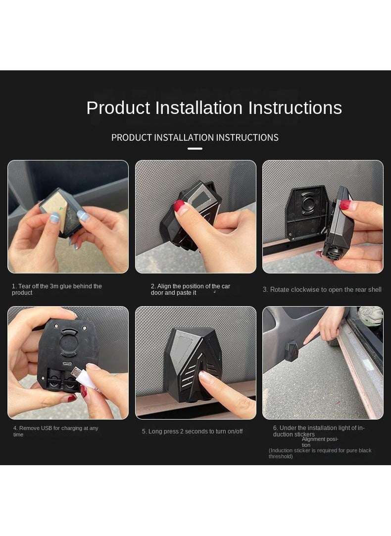 2-Piece LED Car Door Cartoon Dynamics Projector Shadow Light Set