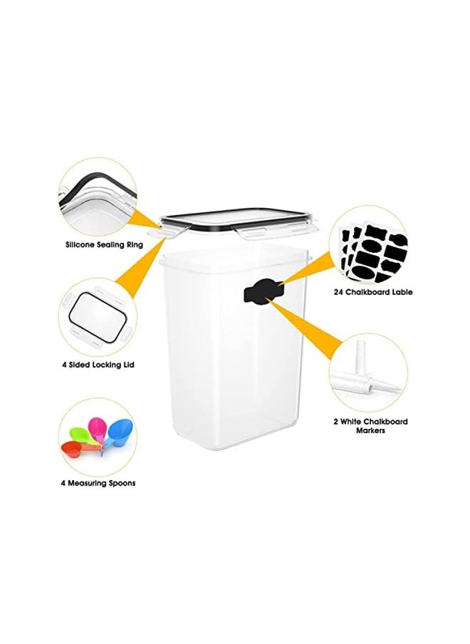 X spring - Food Storage Container Set 16 Pcs Clear Food Storage Container With Lid Cereal And Snack Containers With Lables And Small Spoon For Kitchen Pantry Organization And Storage - Image 1