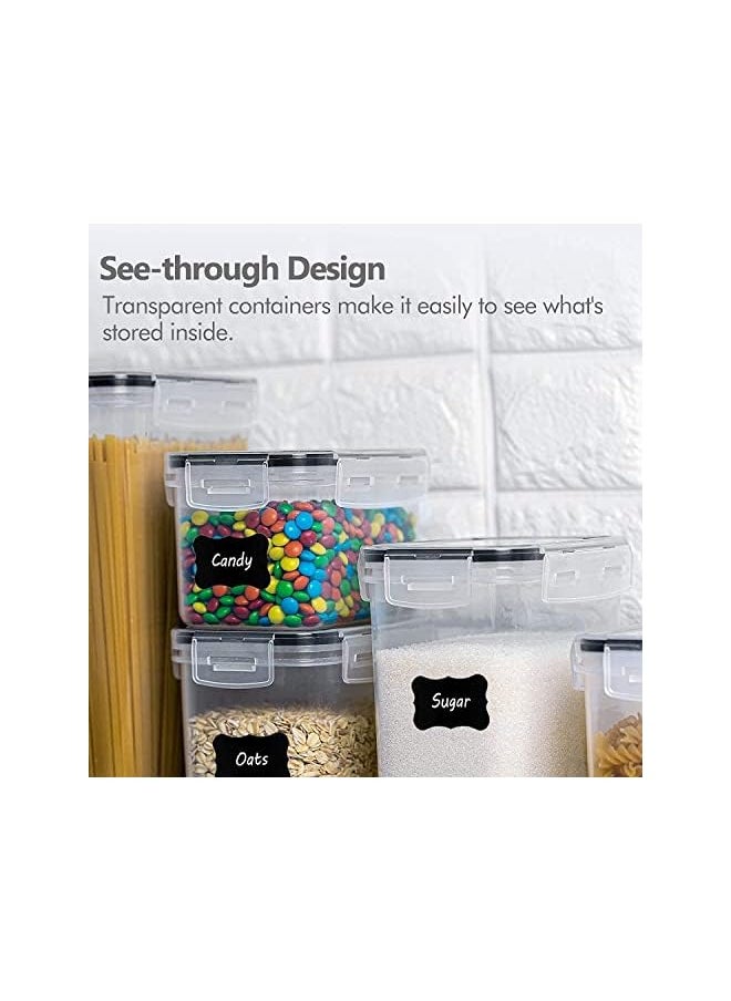 X spring - Food Storage Container Set 16 Pcs Clear Food Storage Container With Lid Cereal And Snack Containers With Lables And Small Spoon For Kitchen Pantry Organization And Storage - Image 1