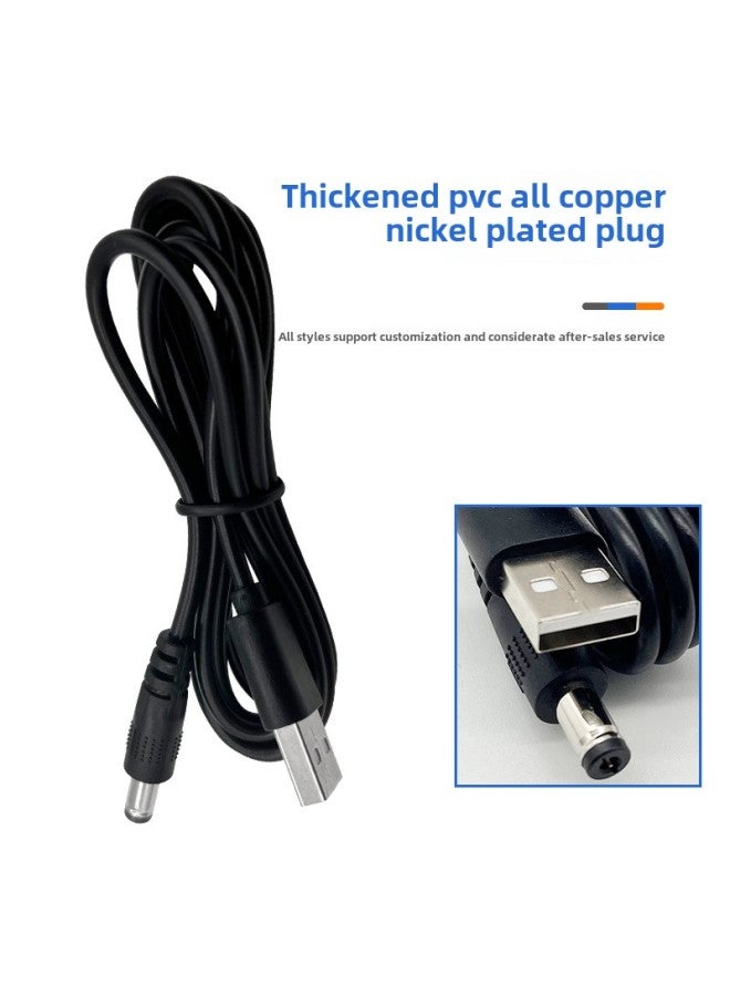 Direct Supply DC Line USB To 5521 Male DC Elbow Peeling Solder USB Revolution DC Feeder Charging Line-Color:Black  - Image 1