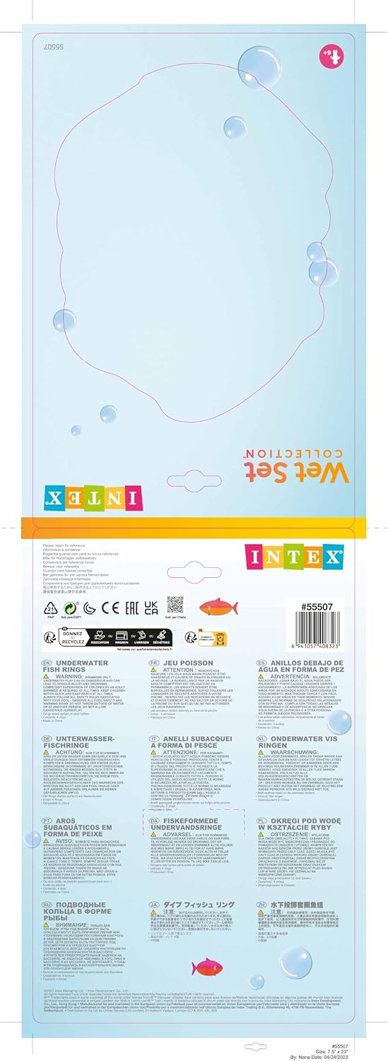 Intex 55507 Diving Swimming Pool Kids Toy Play Underwater Fish Rings 4-PC - Image 3