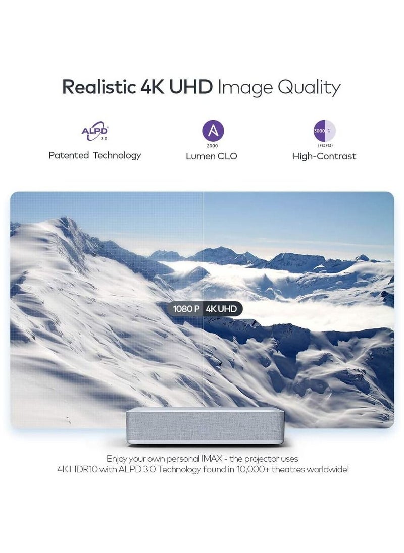 VAVA - 4K Projector Ultra-Short Throw Smart Laser TV 2500 Lumens 150-inch White - Image 1