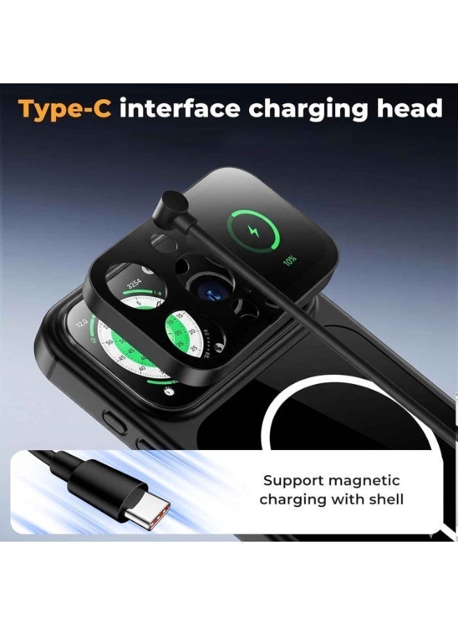 Phone Case for iphone 16 Pro Max Case With 1.85 Inch Smart Display,New Tech Rechargeable and Syncs With Phone Photography, Music, Weather, Clock, Message, Clear Shock Proof Non Slip (Black) - Image 5
